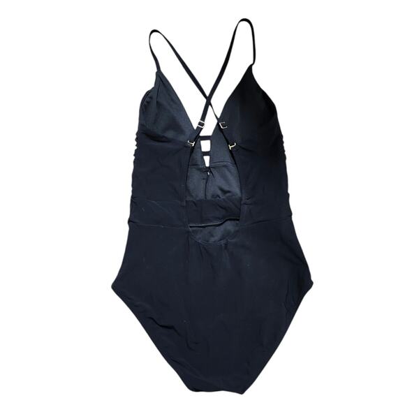 LANDS' END One-Piece Swimsuit (10) Criss Cross Back Black - Picture 7 of 9